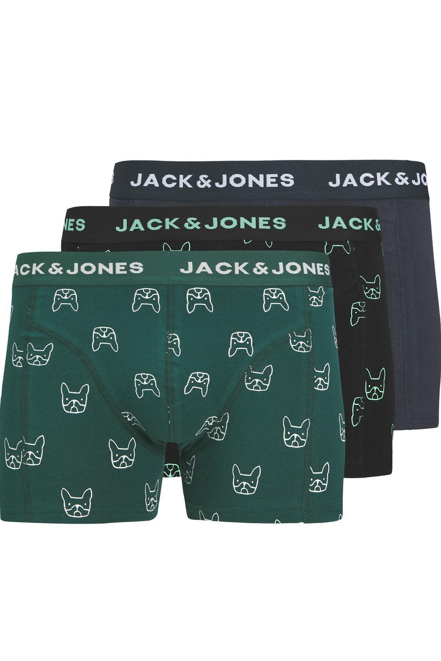 JACK&JONES JACDENIM DOG TRUNKS 3 PACK NOOS 12275817 - Koyu Lacivert