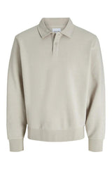 JACK&JONES JJEBRADLEY SWEAT POLO NOOS 12278586 - Bej/ Açık Gri