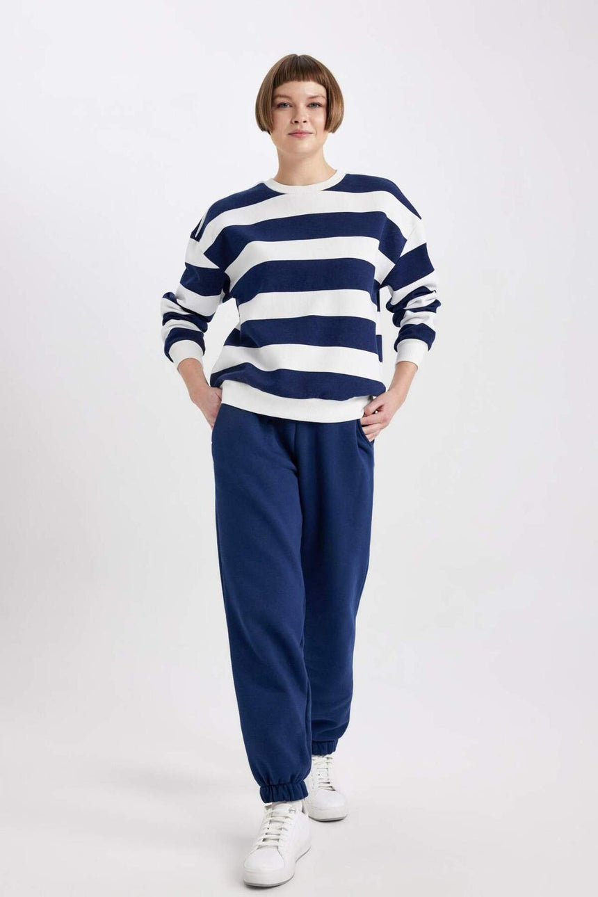 Defacto Kadın Sweat Shirt A1883Ax - Koyu Lacivert