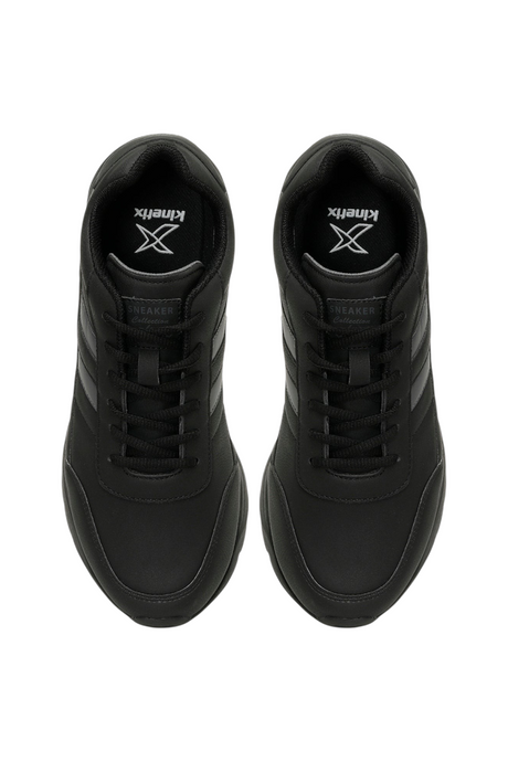 Sporline Kinetix Lescar II siyah erkek tekstil sneaker, üstten görünüm