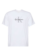 Calvin Klein Erkek SS Hero Monologo Tee 20s LV04RB862G - Beyaz