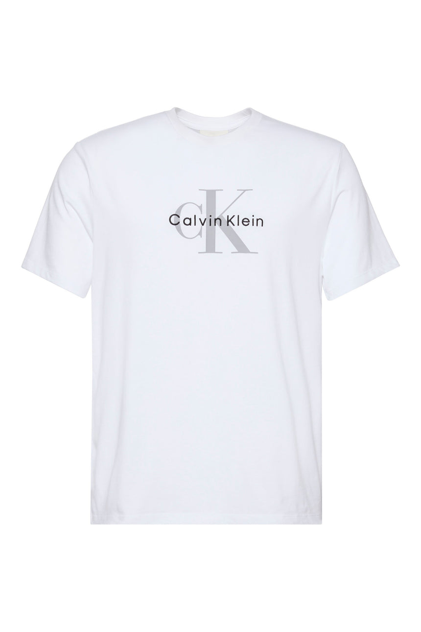 Calvin Klein Erkek SS Hero Monologo Tee 20s LV04RB862G - Beyaz