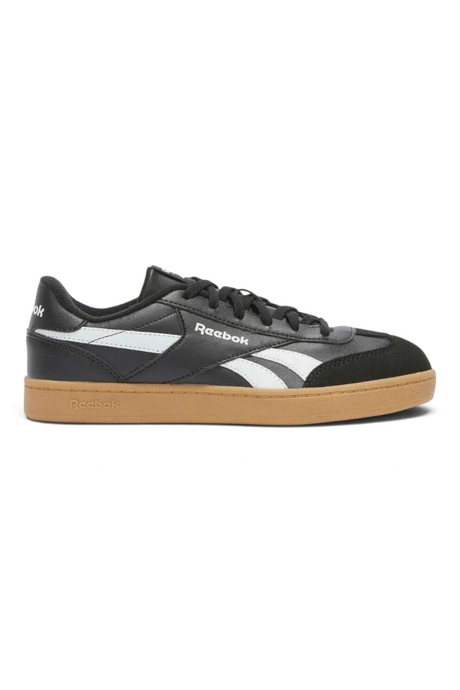 Sporline Reebok Smash Edge siyah ve beyaz erkek sneaker, yan profil görünümü, kauçuk tabanlı günlük spor ayakkabı