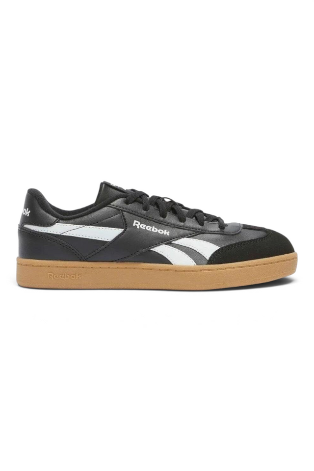 Sporline Reebok Smash Edge siyah ve beyaz erkek sneaker, yan profil görünümü, kauçuk tabanlı günlük spor ayakkabı