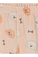 LC Waikiki Kız Çocuk Kadife Pijama Takımı W66171B1 - Pembe