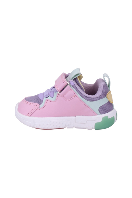 Sporline Vicco lila ve pembe renkli, cırt cırtlı, suni deri çocuk sneaker ayakkabı