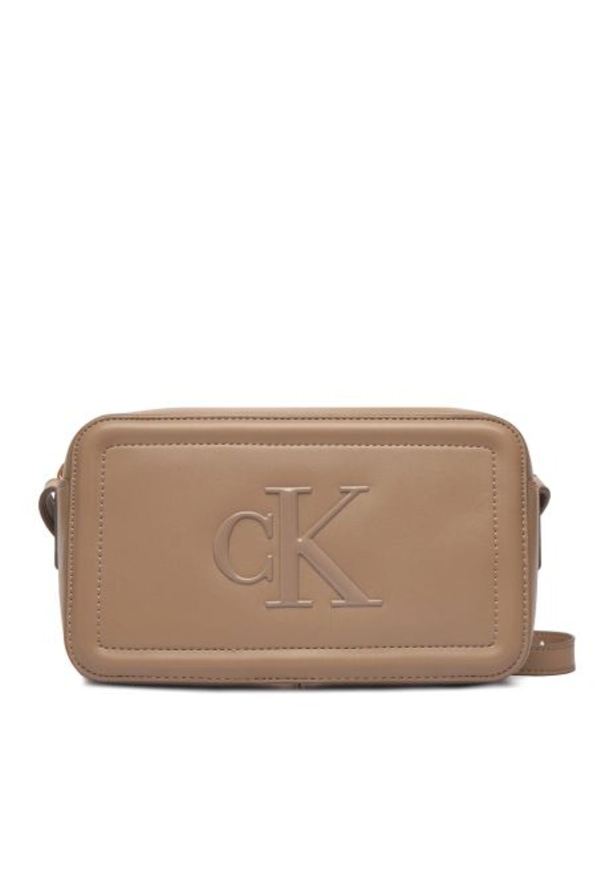 Calvin Klein Bold CK Camera Bag Kadın Omuz Çantası LV04F3220G - Kahverengi/Bej
