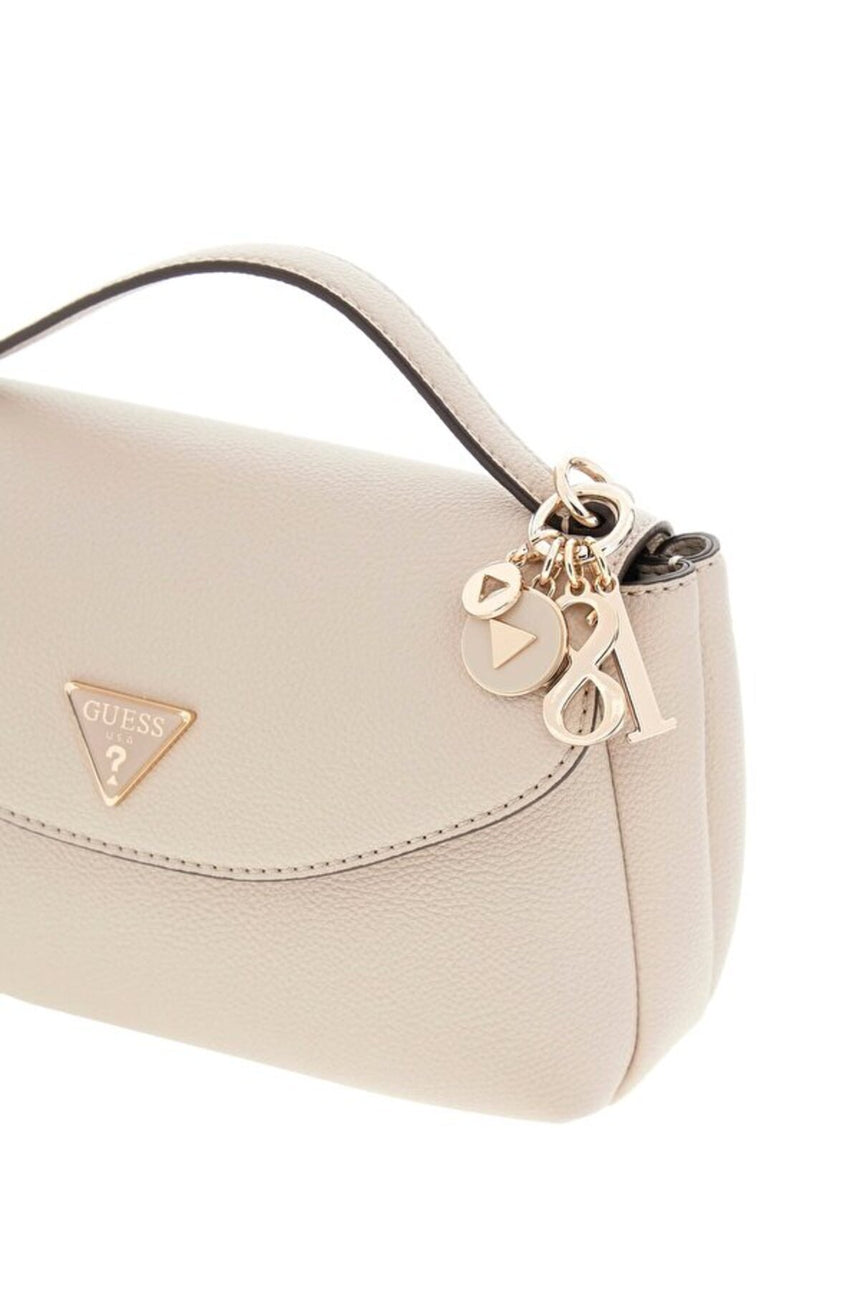 GUESS KADIN EVIE TOP HANDLE FLAP HWBG9664200 - Açık Bej / Krem