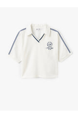 Koton 5SAL10530IK Kadın T-Shirt - Ekru