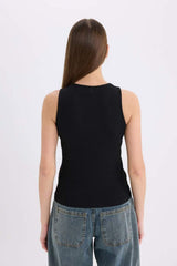 DeFacto Kadın Slim Fit Bluz A3422AX - Siyah