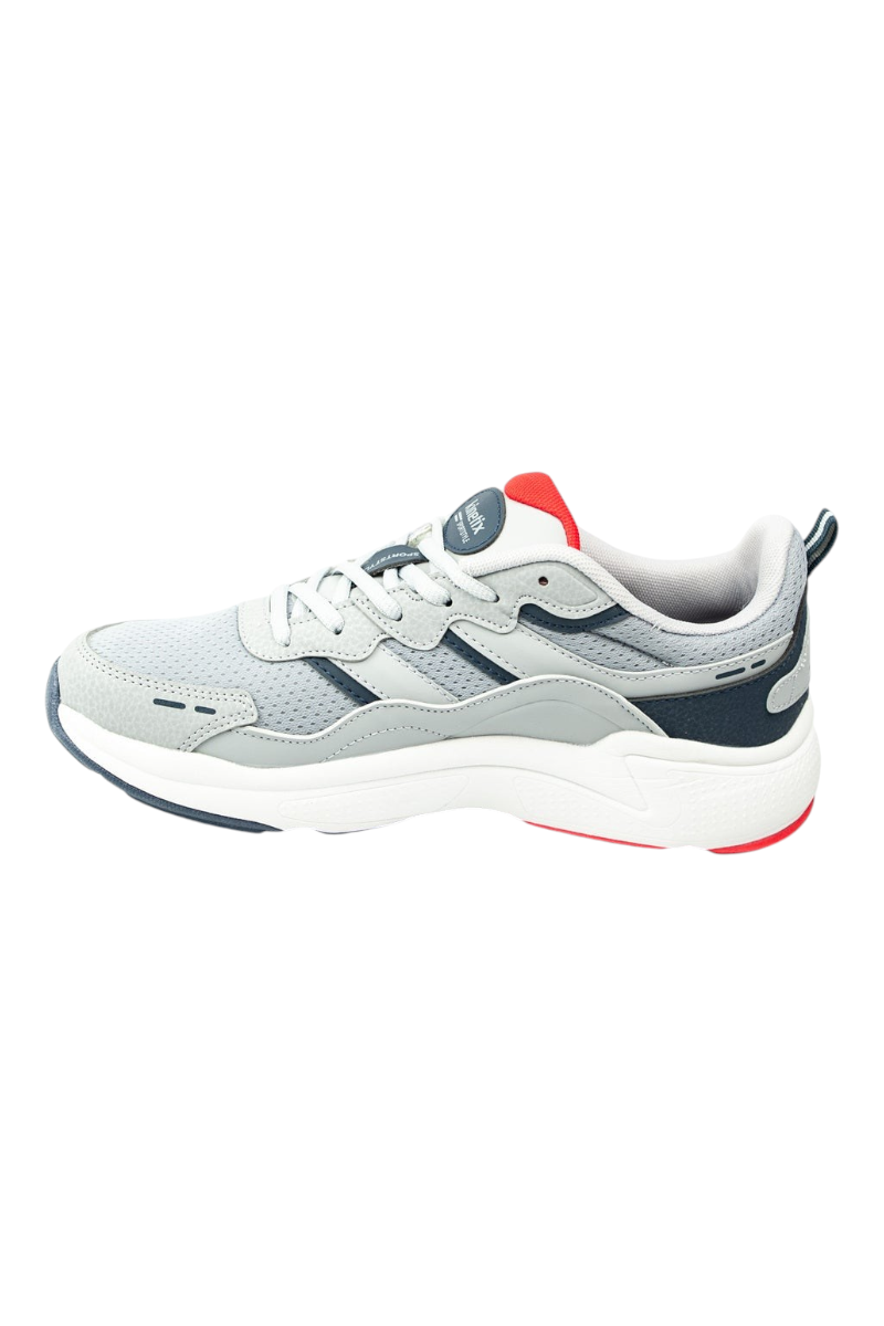 Sporline Kinetix Tiona TX açık gri suni deri erkek sneaker, yan profil görünümü