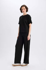 DeFacto Kadın Wide Leg Pantolon E3232AX - Siyah