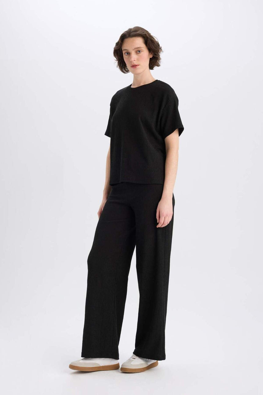 DeFacto Kadın Wide Leg Pantolon E3232AX - Siyah