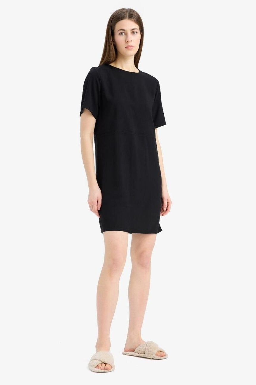 Defacto Kadın Short Sleeve Woven Dress F1835Ax - Siyah