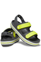 Crocs Kids Crocband Cruiser Sandal T 209424 - Koyu Gri/ Yeşil/ Sarı