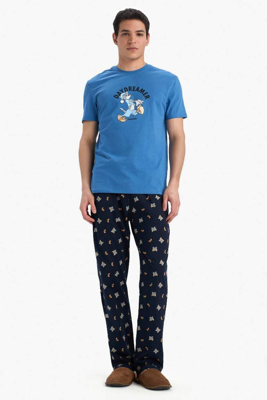 Defacto Erkek Homewear B8658Ax - Mavi