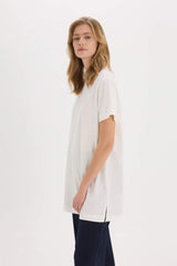 Defacto Kadın Short Sleeve Tunic A8351Ax - Ekru