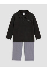 LC Waikiki Erkek Bebek Polo Yaka T-Shirt Pantolon Takımı W6T896B1 - Antrasit
