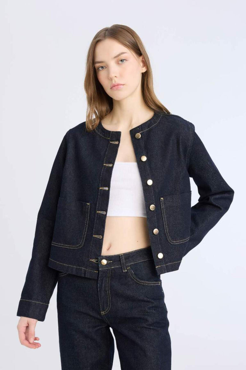 Defacto Kadın Jacket D5153Ax - Koyu Mavi
