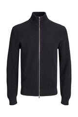 JACK&JONES PLUS JJEPERFECT KNIT FULL ZIP CARDIGAN SN PLS 12298714 - Siyah
