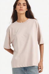 DeFacto C0099AX Kadın T-Shirt - Kahverengi Kum Beji