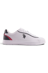 Sporline U.S. Polo Assn. beyaz renkli, PU malzemeden üretilmiş, yan kısmında logo detayı bulunan erkek sneaker ayakkabı