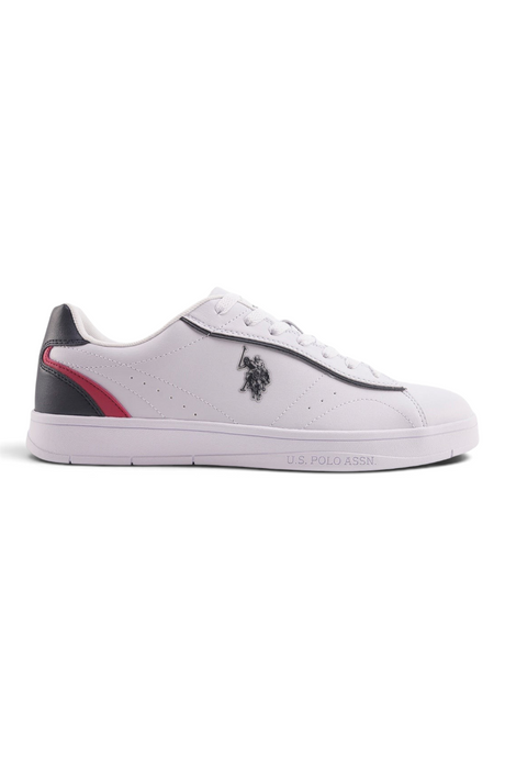 Sporline U.S. Polo Assn. beyaz renkli, PU malzemeden üretilmiş, yan kısmında logo detayı bulunan erkek sneaker ayakkabı
