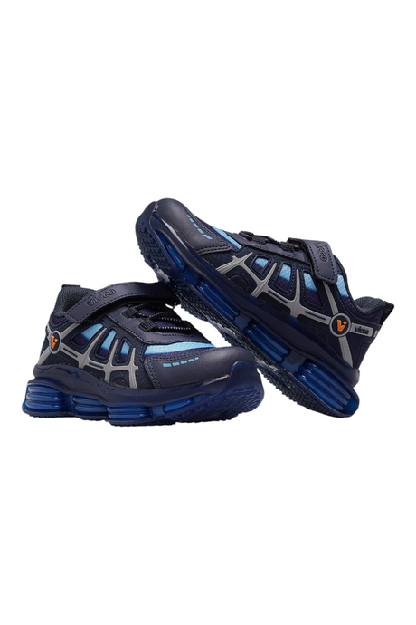 Sporline Vicco lacivert tekstil çocuk sneaker, cırt cırtlı tasarım ve şeffaf taban detaylı spor ayakkabı