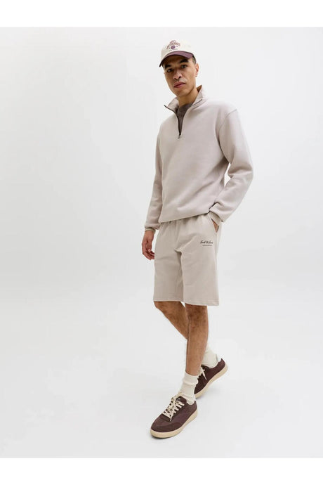 JACK&JONES JPSTGORDON ARCHIVE SWEAT SHORTS MID SN 12288638 - Bej/ Açık Gri