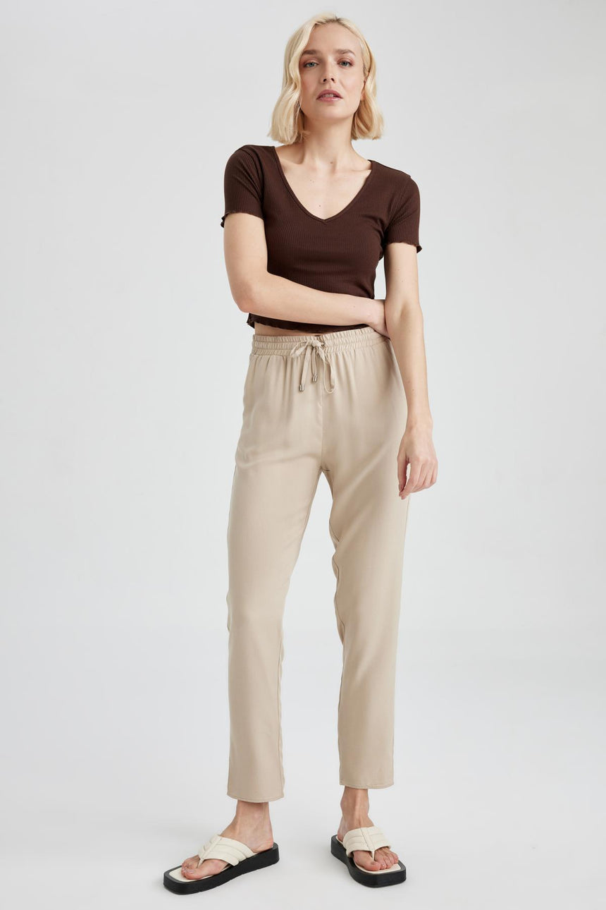 Defacto Kadın Trousers L3164Az - Kahverengi / Kum Beji