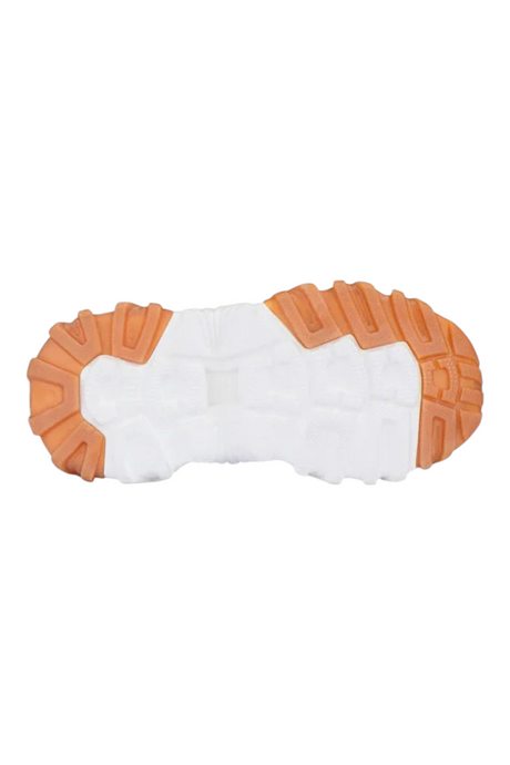 Sporline Vicco bej renkli, tırtıklı turuncu ve beyaz tabanlı çocuk sneaker ayakkabı tabanı