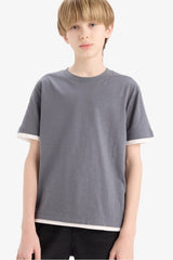 Defacto Çocuk Short Sleeve T-Shirt B5928A8 - Antrasit