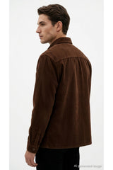 Jack & Jones Originals Toronto Erkek Fermuarlı Kadife Overshirt Gömlek 12305993 - Kahverengi