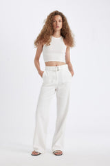 Defacto Kadın Trousers D4467AX - Kırık Beyaz
