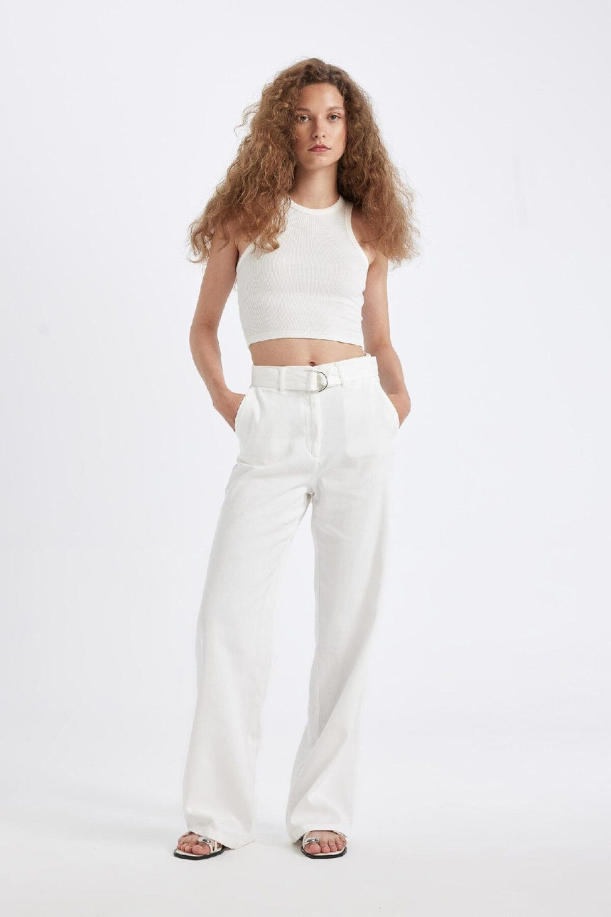 Defacto Kadın Trousers D4467AX - Kırık Beyaz