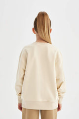 Defacto Çocuk Sweat Shirt A2797A8 - Ekru