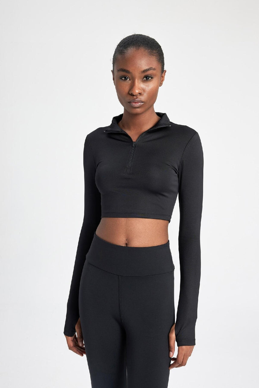 Defacto Kadın Long Sleeve T-Shirt W0343Az - Siyah