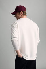 DeFacto C0147AX Erkek T-Shirt - Ekru