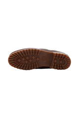 Sporline Timberland Authentic bordo renkli erkek tekne ayakkabısının tırtıklı kauçuk taban detayı