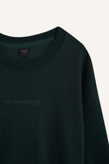 Defacto Erkek Sweat Shirt X8282Az - Koyu Yeşil