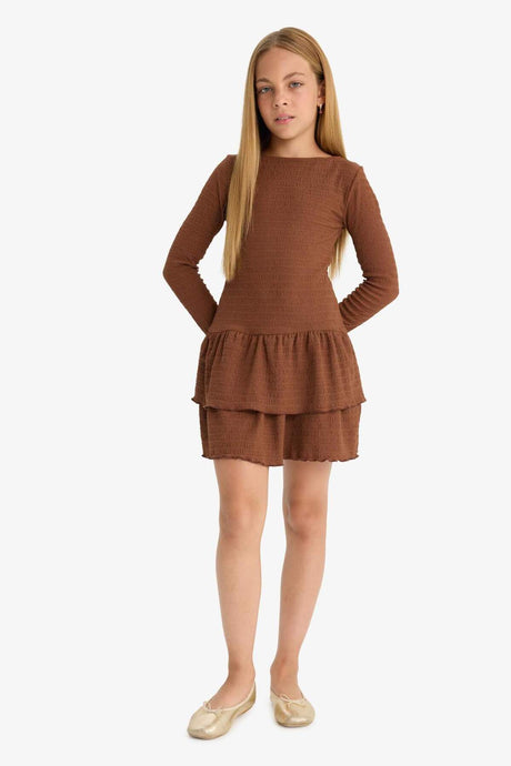 Defacto Çocuk Knitted Dress F7078A8 - Kahverengi