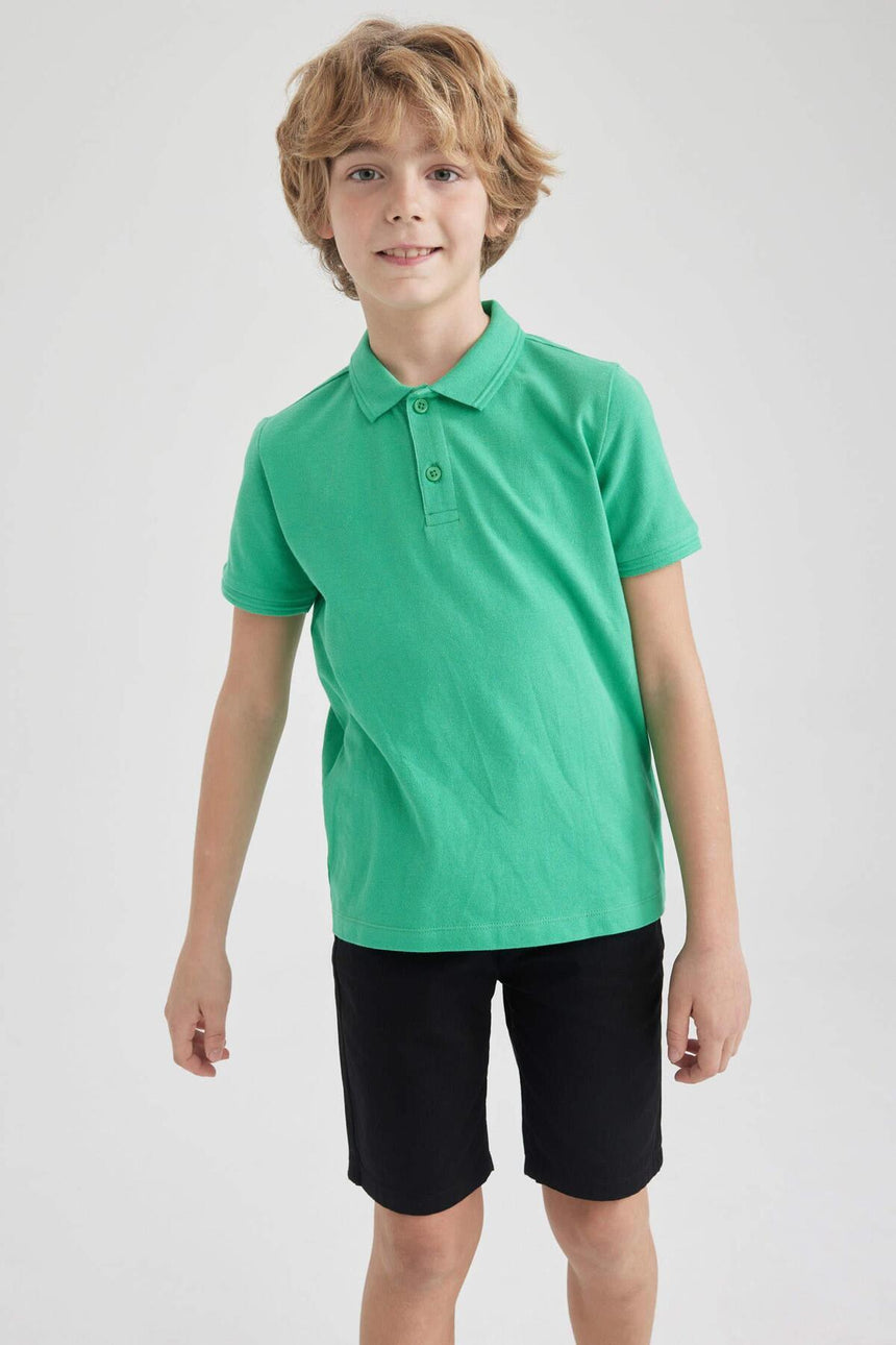 DeFacto K1689A6 Çocuk Polo Yaka T-Shirt - Yeşil