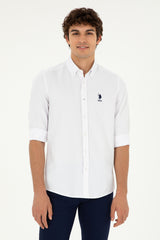 US POLO ASSN ERKEK DOKUMA GÖMLEK 1886621 - Beyaz