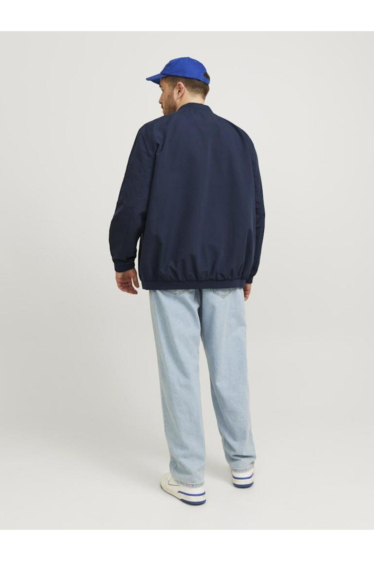 Jack & Jones Rush Erkek Büyük Beden Bomber Mont 12173990 - Koyu Lacivert