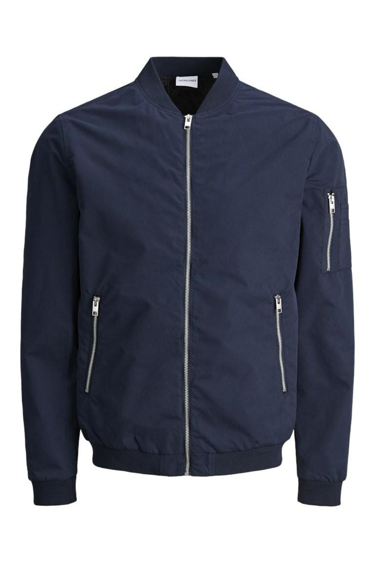 Jack & Jones Rush Erkek Büyük Beden Bomber Mont 12173990 - Koyu Lacivert