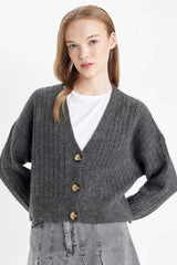 Defacto Kadın Cardigan R1389Az - Antrasit