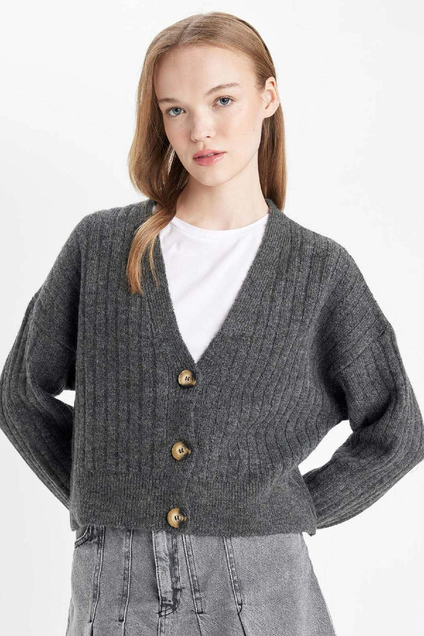 Defacto Kadın Cardigan R1389Az - Antrasit