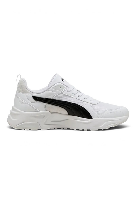 Sporline Puma Trinity 2 LT beyaz ve siyah detaylı unisex spor ayakkabı, yan profil görünümü