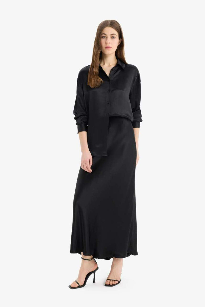 Defacto Kadın Woven Skirt B1867AX - Siyah
