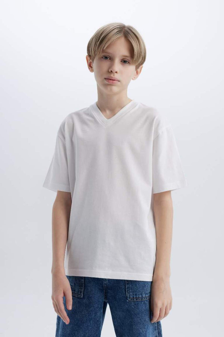 Defacto Çocuk Short Sleeve T-Shirt K1693A6 - Beyaz